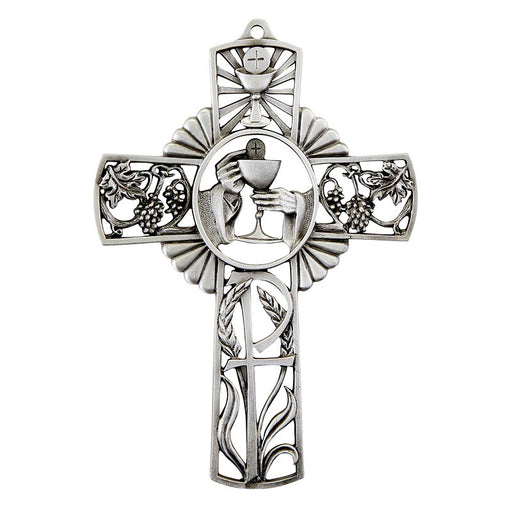 5" First Communion Chalice Pewter Wall Cross
