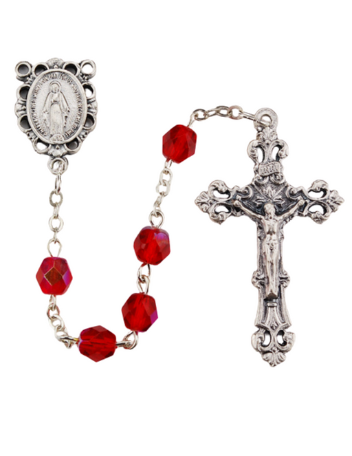 July Rosary with 6mm Ruby Beads
