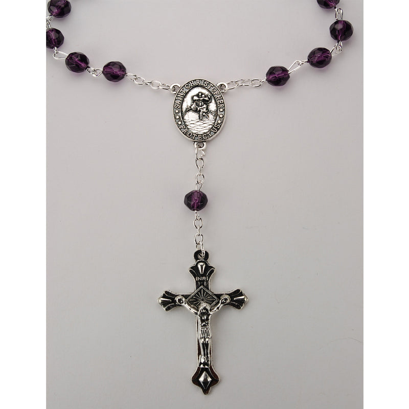 February DK Amethyst Auto Rosary