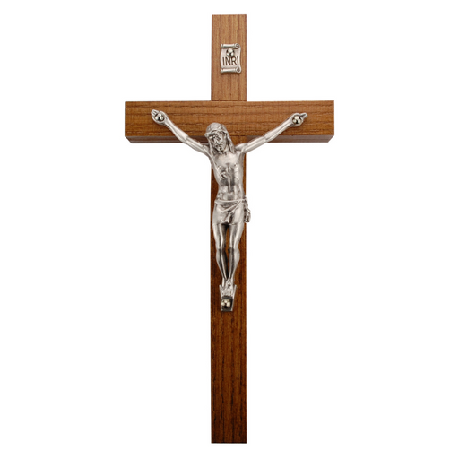 6" Walnut Crucifix with Silver Corpus Crucifix Crucifix Symbolism Catholic Crucifix items