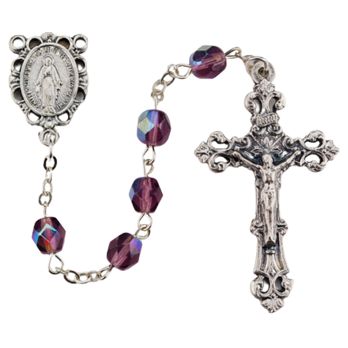 6mm Amethyst Beads Miraculous Medal Rosary - February Rosary Catholic Gifts Catholic Presents Rosary Gifts