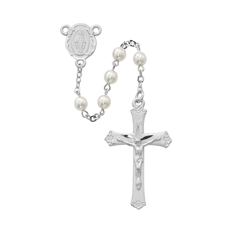 6mm Pearl Beads Miraculous Medal Rosary  Rosary Catholic Gifts Catholic Presents Rosary Gifts