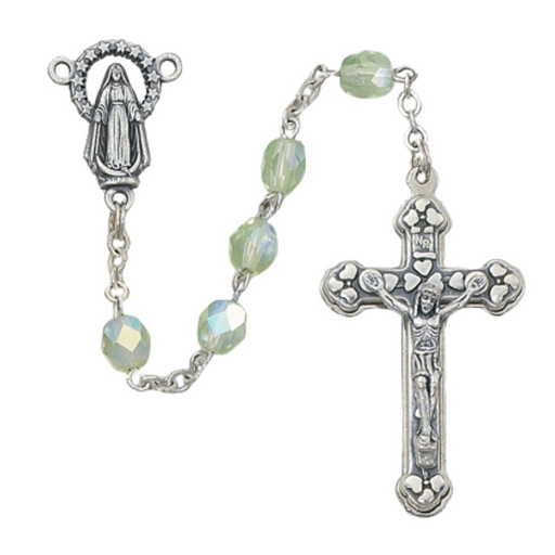6mm Peridot Beads Blessed Virgin Mary Rosary - August Rosary Catholic Gifts Catholic Presents Rosary Gifts