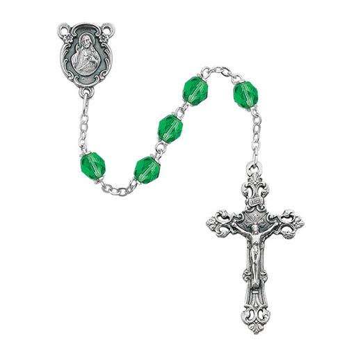 6mm Peridot Beads Sacred Heart Rosary - August Rosary Catholic Gifts Catholic Presents Rosary Gifts