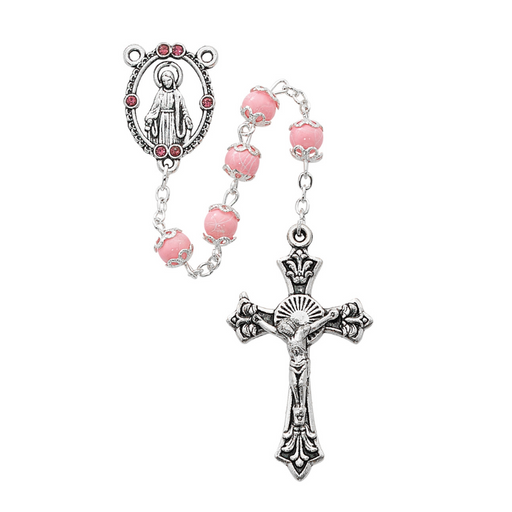 6mm Pink Glass Beads Blessed Virgin Rosary Rosary Catholic Gifts Catholic Presents Rosary Gifts