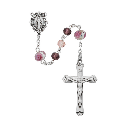 6mm Pink and Purple Beads Miraculous Medal Rosary Rosary Catholic Gifts Catholic Presents Rosary Gifts