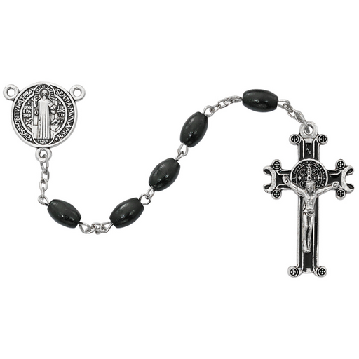 Black Wood St. Benedict Rosary Rosary Catholic Gifts Catholic Presents Rosary Gifts