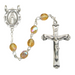 6mm Topaz Beads Miraculous Medal Rosary - November