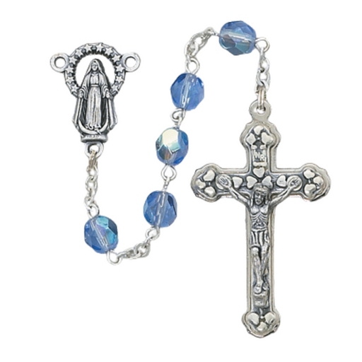 6mm Zircon Beads Blessed Virgin Mary Rosary - December
