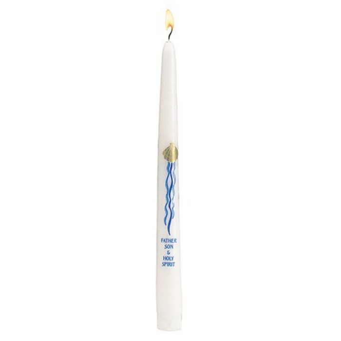 10" Baptism Candle Taper - Father, Son and Holy Spirit
