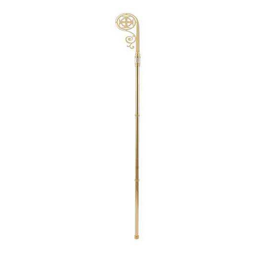 72"L Brass Cross Crozier with Case