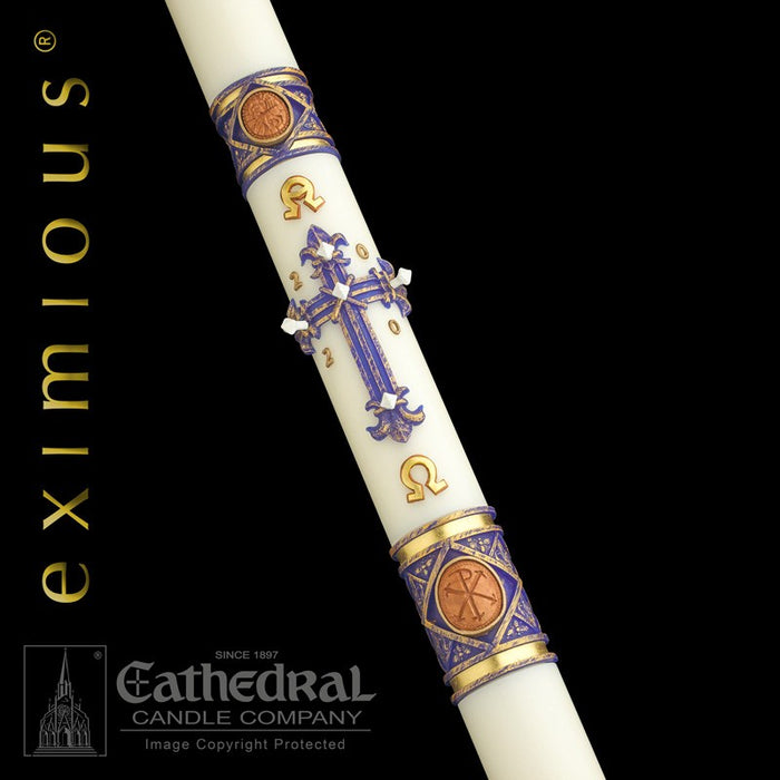 eximious® Lilium Paschal Candle - Cathedral Candle - 51% Beeswax - 17 Sizes
