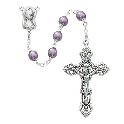 7mm Amethyst Pearl Beads Blessed Virgin Mary Rosary Rosary Catholic Gifts Catholic Presents Rosary Gifts