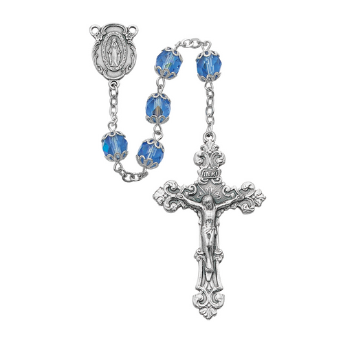 7mm Blue Aurora Borealis Miraculous Medal Rosary Rosary Catholic Gifts Catholic Presents Rosary Gifts