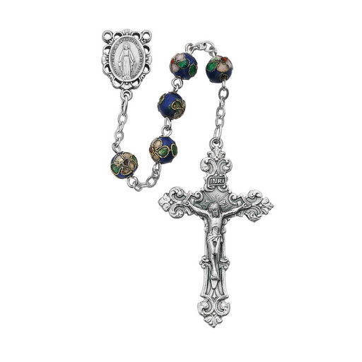 7mm Blue Cloisonne Miraculous Medal Rosary Rosary Catholic Gifts Catholic Presents Rosary Gifts