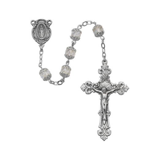 7mm Crystal Aurora Borealis Miraculous Medal Rosary  Rosary Catholic Gifts Catholic Presents Rosary Gifts