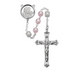 7mm Pink Pearl Beads Madonna and Child Sterling Silver Rosary