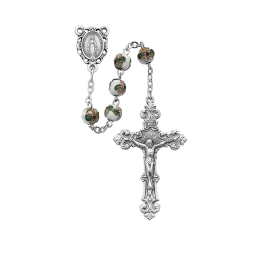 7mm White Cloisonne Miraculous Medal Rosary Rosary Catholic Gifts Catholic Presents Rosary Gifts