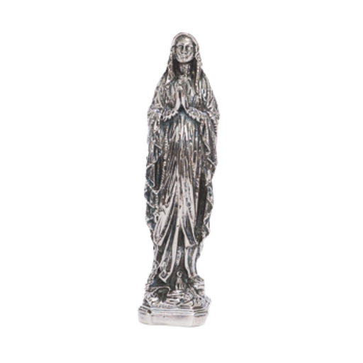 8.5" Our Lady Of Lourdes Silver Plated Statue