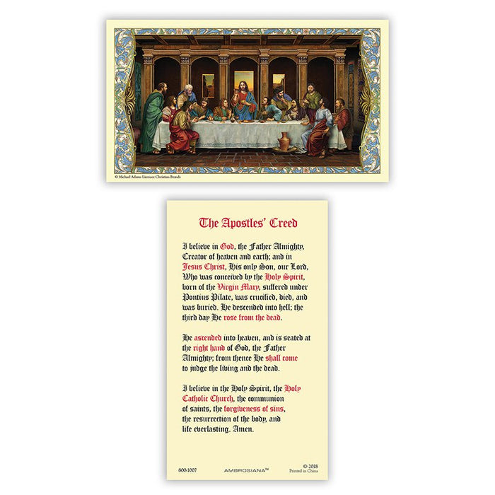 Laminated Holy Card Da Vinci: Last Supper - 25 Pcs. Per Package