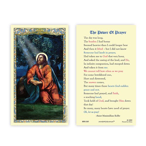 Laminated Holy Card Jesus Christ in the Garden - 25 Pcs. Per Package