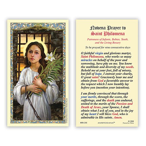 Laminated Holy Card St. Philomena - 25 Pcs. Per Package