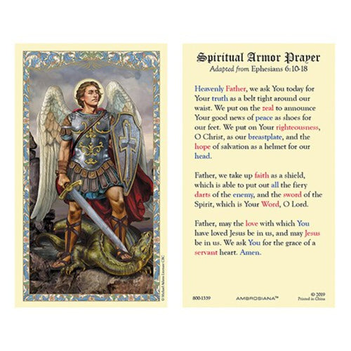 Laminated Holy Card St. Michael - 25 Pcs. Per Package