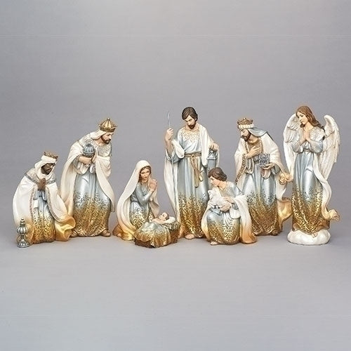 8 Piece Nativity Gold Ombre Finish Statues