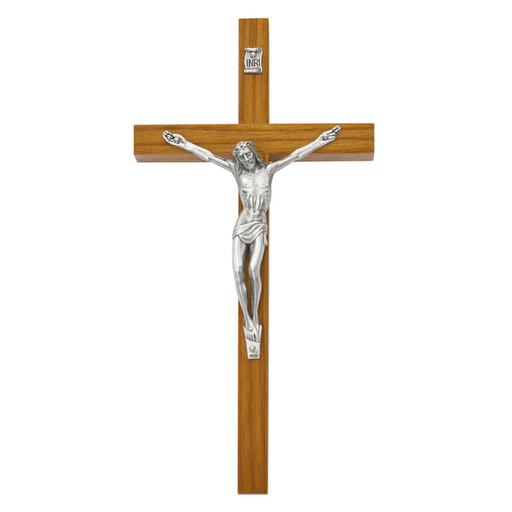 8" Walnut Crucifix with Silver Corpus Crucifix Crucifix Symbolism Catholic Crucifix items