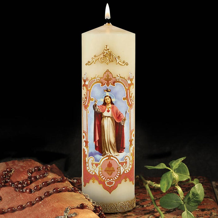 8"H Christ the King Devotional Candle