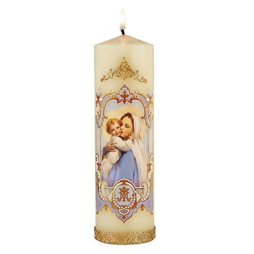 8"H Madonna & Child Devotional Candle