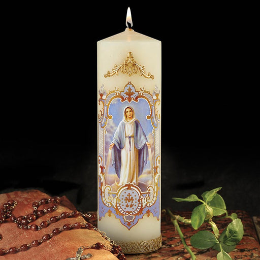  8"H Our Lady of Grace Devotional Candle