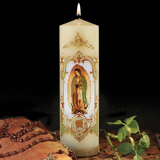 8"H Our Lady of Guadalupe Devotional Candle