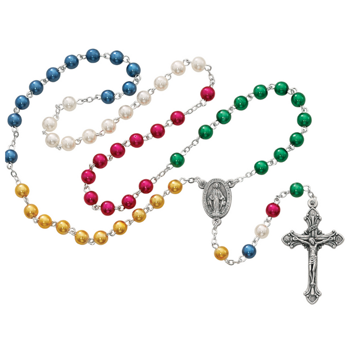 5mm Pearl Mission Miraculous Medal Rosary