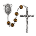 8mm St. Michael Brown Wood Rosary Catholic Gifts Catholic Presents Rosary Gifts
