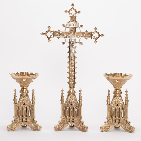 9.75" Traditional Gothic Style Short Candlestick