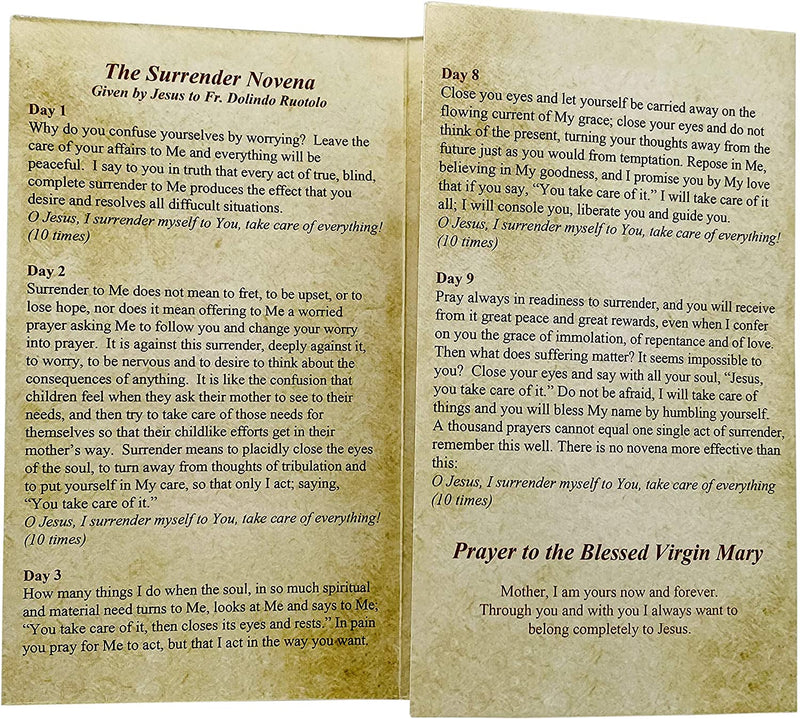 The Surrender Novena Prayer Fr. Dolindo Ruotolo (Booklet Only) -Small