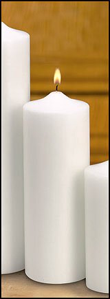 9" Plain White Memorial Candle - 4 Pieces Per Package