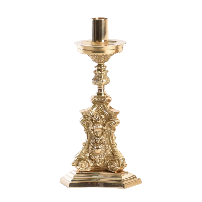 9" Solid Brass Short Altar Candlestick Solid brass short altar candlesticks.