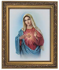 Immaculate Heart Of Mary Ornate Gold Finish Frame