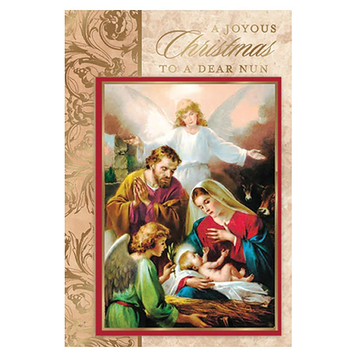 A Joyous Christmas to a Dear Nun Card - 6 Greeting Cards
