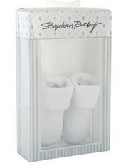 6-12 Months White Embroidered Cross Bib & Lace Sock Set perfect gift for birthday baptism or everyday clothing of you baby 