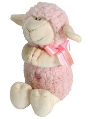 11" Pink Praying Lamb Musical Cuddle Buddy made from sherpa polyester plush perfect for birthday baptism or any occasion gifts or token for baby girl or boy toddler and younger kids