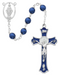 Miraculous Rosary made with blue matallic beads and features a miraculous pewter center and a Holy Mass Crucifix made from blue epoxy a perfect collection or a gift to your parents family and friends on any occasion