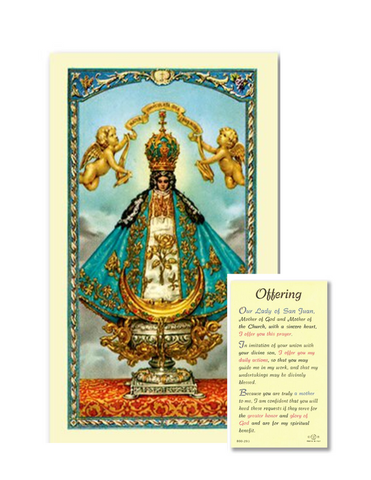 Our Lady of San Juan  25pcs Laminated Holy Card with a Prayer Guide a perfect token for everyone family and friends on any occasion or celebration
