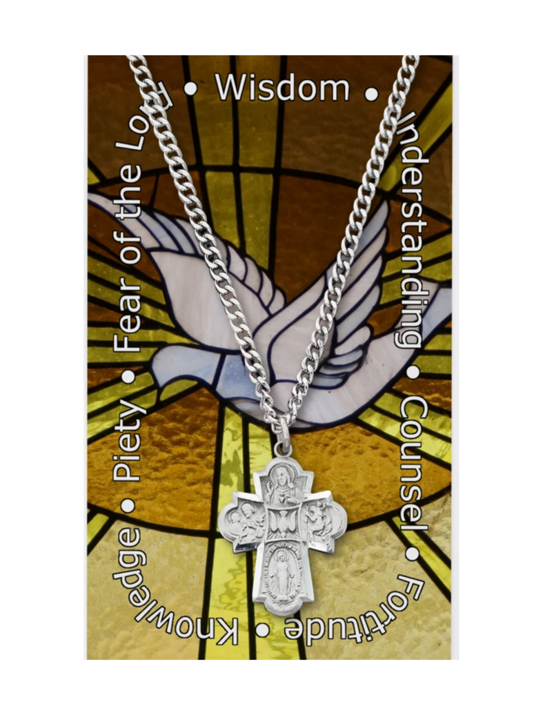 engraved Four Way Pendant necklace with 24" Nickel Chain a perfect gift to your parents family friends on any occasion