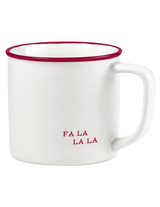 16oz Stoneware Fa La La La Coffee Mug-2 Pieces Per Package