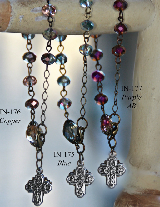 Vintage Purple Crystal Rosary Bracelet