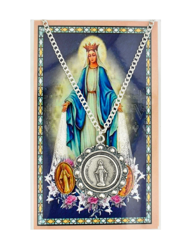 Blessed Virgin Mary Pendant Necklace made from oxidized silver with a 20" silvertone chain a perfect gift for birthdays mothers day or any occassion for your mother sister family and friends