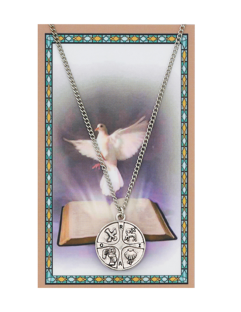 RCIA Medal made from Oxidized Silver with a 24" rhodium plated chain a perfect token or gift to someone special for their birthday christmas or any occasion